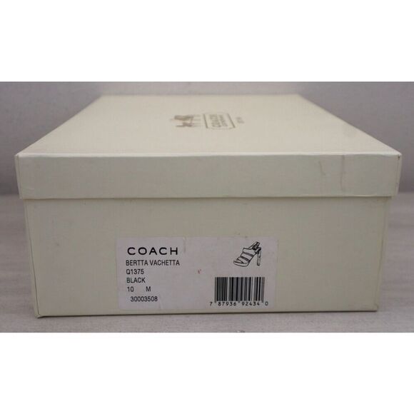 Coach Q1375 Women's Sz 10B Black Bertta Vachetta Leather Heeled Sandals - Picture 13 of 13